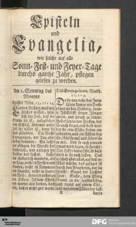 Episteln und Evangelia