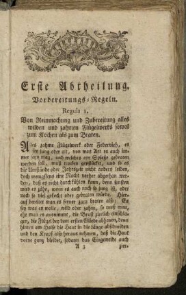Erste Abtheilung. Vorbereitungs-Regeln.