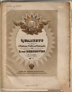 Quartett : für Violinen, Viola u. Violoncello ; 18. Werk, 3