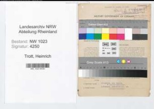 Entnazifizierung Heinrich Trott , geb. 28.03.1907 (Vermessungstechniker)