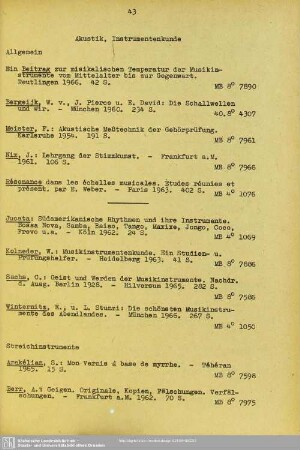 Akustik, Instrumentenkunde