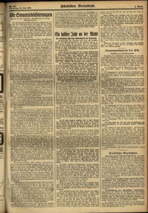 Zweite Ausgabe vom Donnerstag, den 20. Juli 1933.