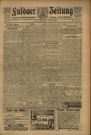 Zweite Ausgabe vom Mittwoch, den 23. Juni 1909.
