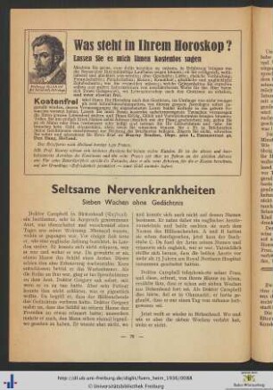 Seltsame Nervenkrankheiten.