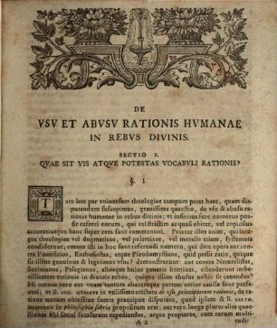Commentatio theol. inaug. de usu et abusu rationis humanae in rebus divinis