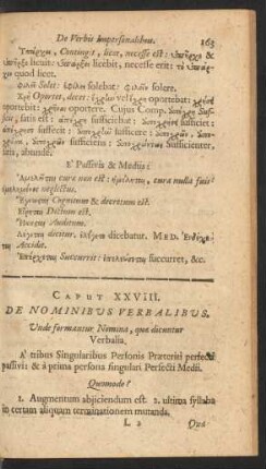 Caput XXVIII. De Nominibus Verbalibus. Unde fomantur Nomina ...