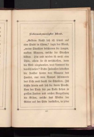 Siebenundzwanzigster Abend.
