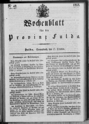 Nr. 42, Ausgabe vom 17. Oktober 1863