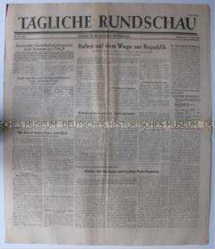 Sowjetische Tageszeitung für die deutsche Bevölkerung "Tägliche Rundschau" u.a. zur Lage in Italien