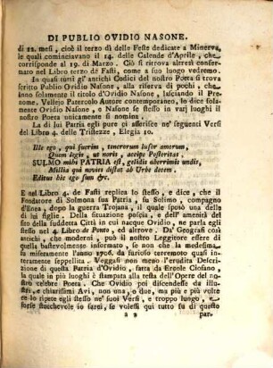 I ... Libri De'Fasti Di Publio Ovidio Nasone, 1. I Primi Tre Libri