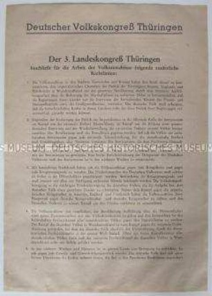 Informationsblatt zur Arbeit der Volksausschüsse Thüringens