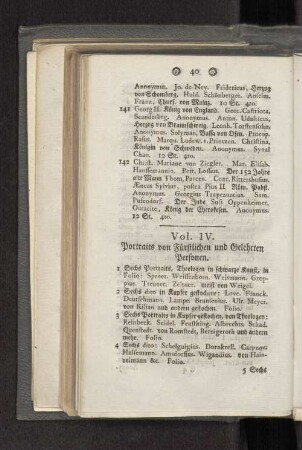 Vol. IV. Portraits von Fürstlichen und Gelehrten Personen.