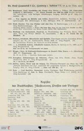 Register der Buchkünstler, Illustratoren, Pressen und Verleger
