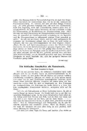 Die biblische Geschichte als Kunstwerk