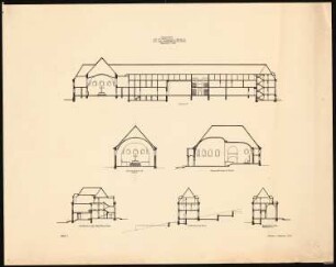 Franziskanerkloster auf dem Spittelberg, Glatz Vorprojekt: B, Schnitte 1:200