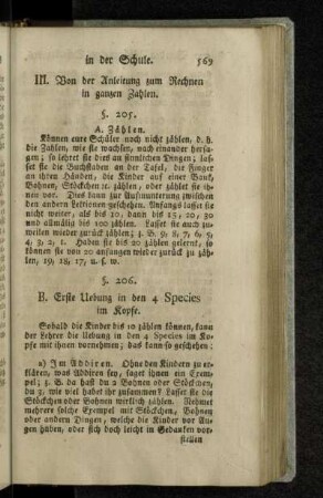 III. Von der Anleitung zum Rechnen in ganzen Zahlen.