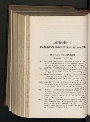 Appendice I. Les grandes bractéates d'Allemagne