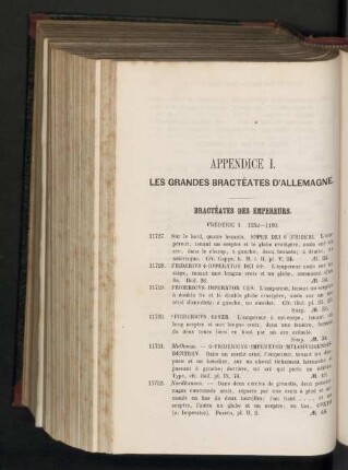 Appendice I. Les grandes bractéates d'Allemagne