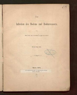 Zur Infection des Bodens und Bodenwassers