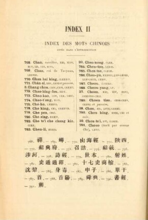 Index II - Index des mots Chinois