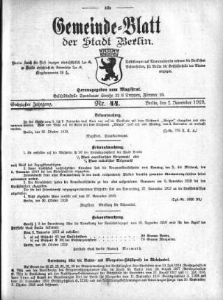 1919,44: Nr. 44, 2. November 1919