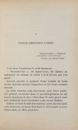 I. Facilis descensus Averni