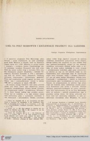 Loża na Polu Marsowym i królewskie projekty dla Łazienek