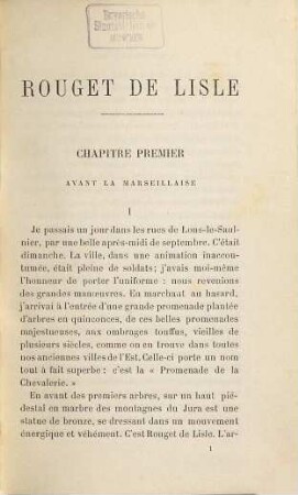 Rouget de Lisle : son oeuvre - sa vie