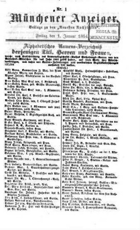 Neueste Nachrichten aus dem Gebiete der Politik. 1864, [a] = Münchener Anzeiger, 1 - 3