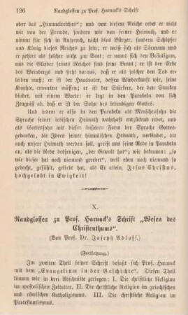 126-138 Randglossen zu Prof. Harnack's Schrift "Wesen des Christenthums" : Fortsetzung
