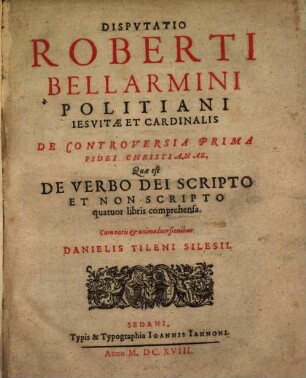 Disputatio de verbo Dei scripto et non scripto