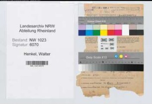 Entnazifizierung Walter Henkel , geb. 02.11.1899 (Angestellter)
