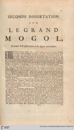 Seconde dissertation sur le Grand Mogol