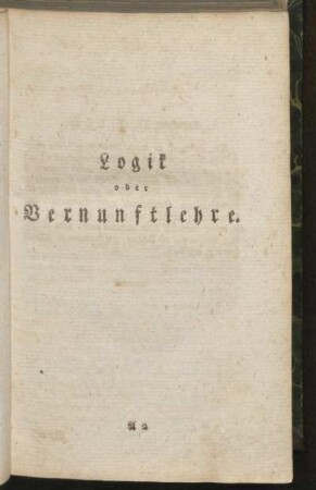 Logik oder Vernunftlehre