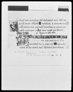 Psalter aus Werden — Initiale D, Folio 4verso