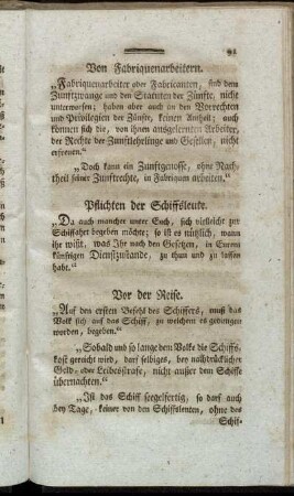 Pflichten der Schiffsleute.