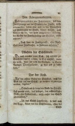 Pflichten der Schiffsleute.