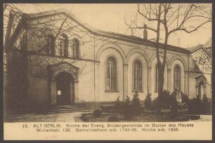 Ansichtskarte "Kirche der Evangelischen Brüdergemeinde", Wilhelmstraße 136 [2/2]