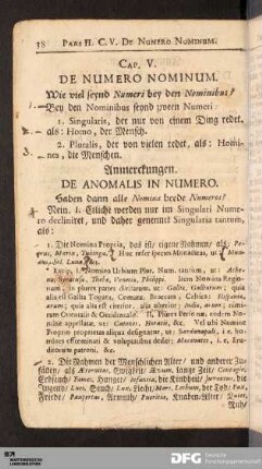 Cap. V. De Numero Nominum