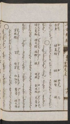 Eture sure hacin = Emüskü tayilaqu jüil [Vmusgu tajilaqu jujil] = 穿脫類