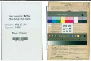 Entnazifizierung Richard Maul , geb. 30.07.1905 (Musiker)