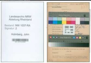 Entnazifizierung John Holmberg , geb. 17.06.1889 (Buchpruefer)