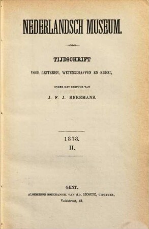 Nederlandsch museum : tijdschrift voor letteren, wetenschappen en kunst. 1878,[2]