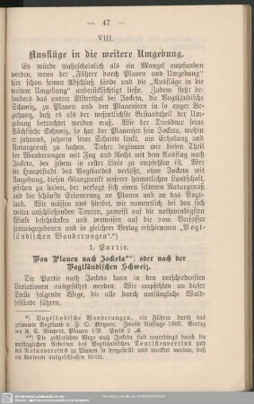 VIII. Ausflüge in die weitere Umgebung