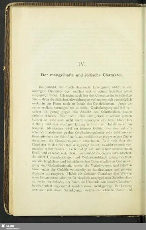 IV. Der mangelhafte und jüdische Charakter
