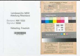 Entnazifizierung Friedrich Heberling , geb. 30.12.1910 (Schlosser)