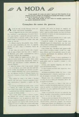 A moda : Creações do anno da guerra