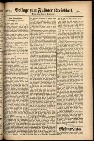 Zweite Ausgabe vom Donnerstag, den 05. September 1901.