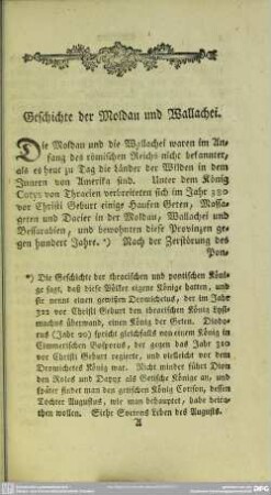 Geschichte der Moldau und Wallachei