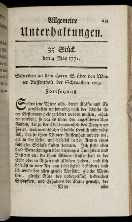 35 Stück. den 4 May 1771.